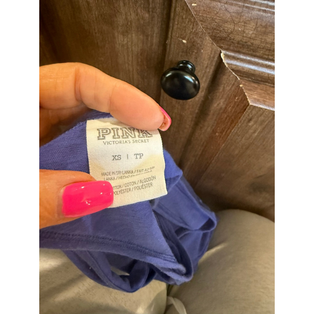 PINK Victoria's Secret Blue Racerback Tank Top XS - Picture 6 of 9